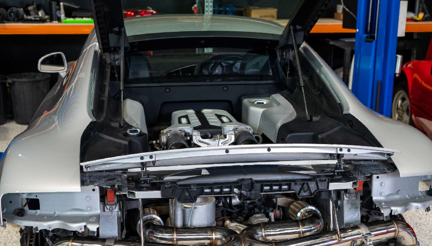 Luxury car receiving professional servicing at Maranello Autos on the Gold Coast